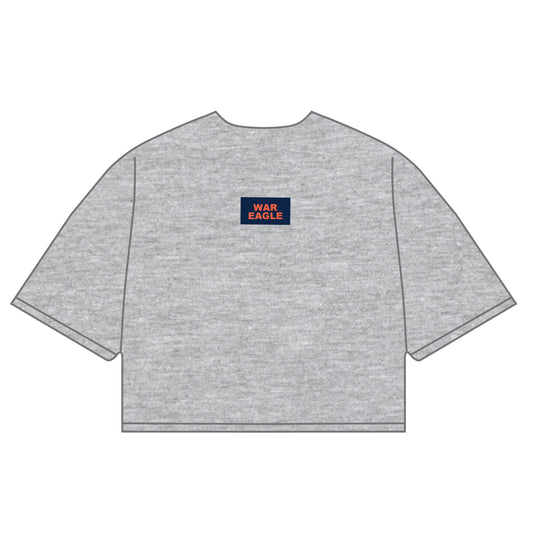 The Kristen Airy Tee War Eagle Woven Label | Youth Heather Grey