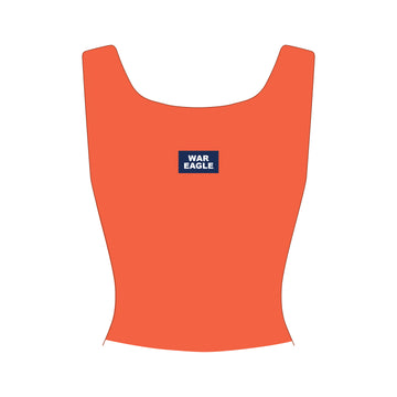 The Alli Ribbed Tank War Eagle Woven Label | Orange