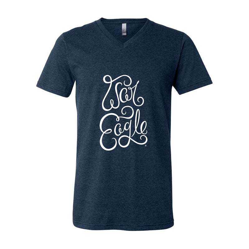 The War Eagle Script | Heather Navy V-Neck Tee