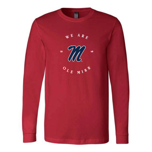 The We Are Ole Miss M Circle | Red Long Sleeve