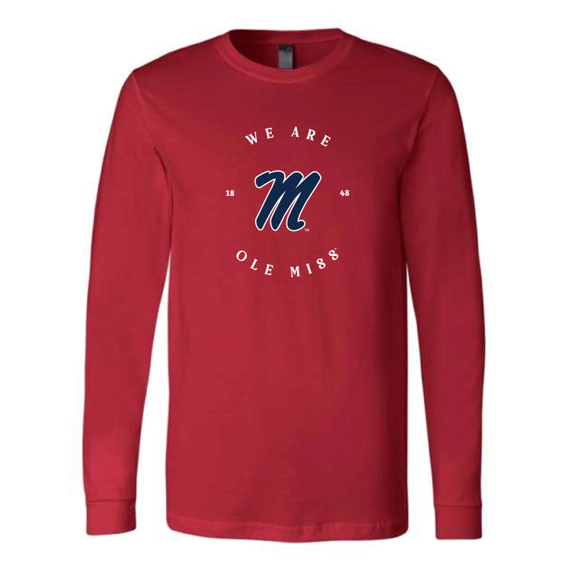 The We Are Ole Miss M Circle | Red Long Sleeve