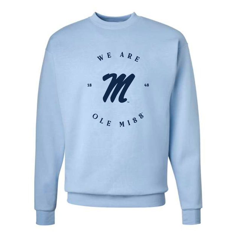 The We Are Ole Miss M Circle | Light Blue Sweatshirt