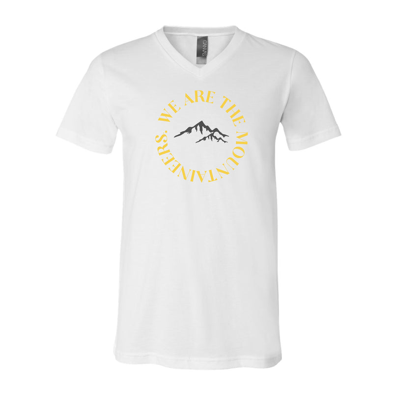 The We Are The Mountaineers Curve | White V-Neck