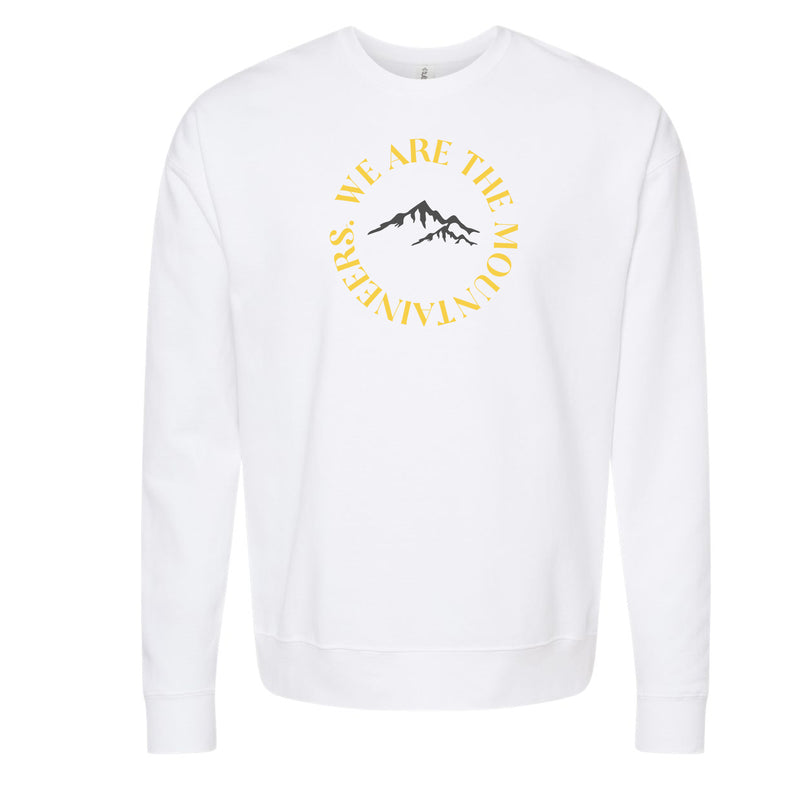 The We Are The Mountaineers Curve | White Sweatshirt