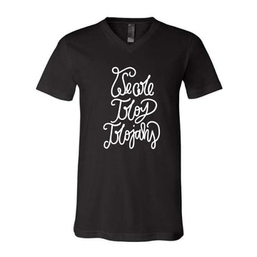 The We are Troy Trojans Script | Black Vneck Tee