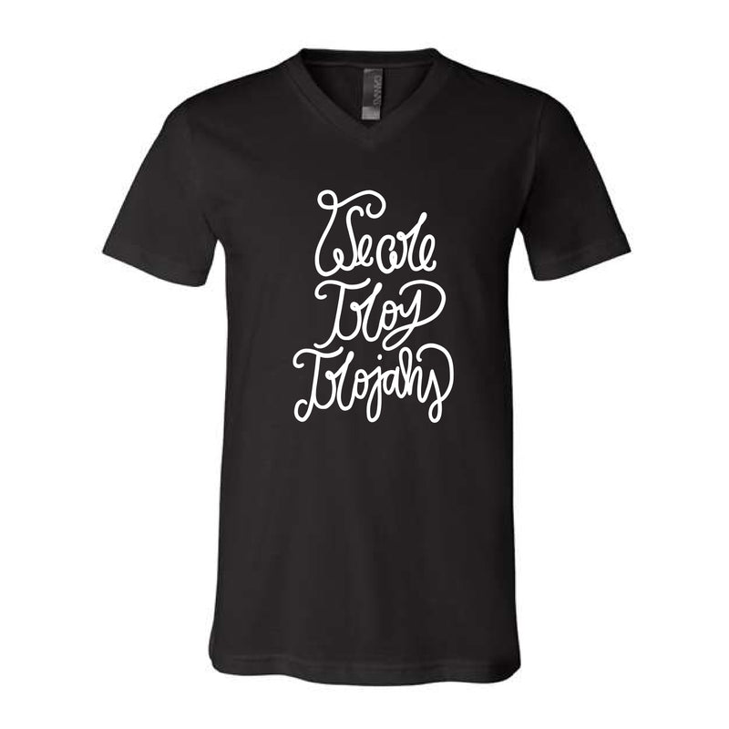 The We are Troy Trojans Script | Black Vneck Tee