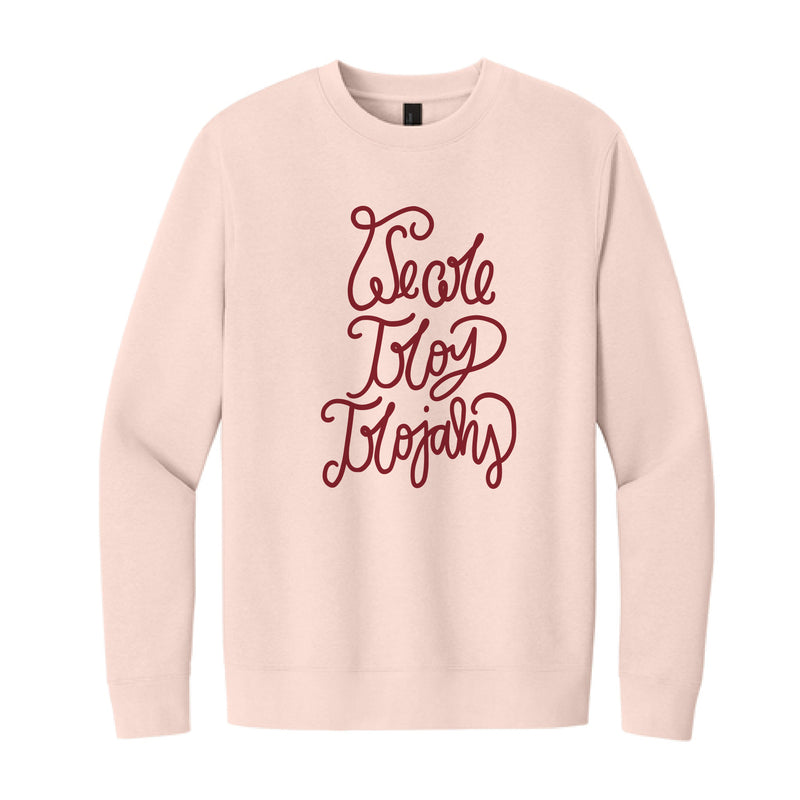 The We are Troy Trojans Script | Rosewater Pink Sweatshirt