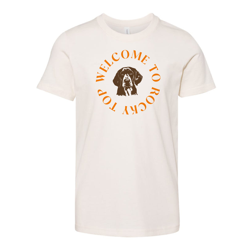 The Welcome to Rocky Top Circle | Youth Natural Tee