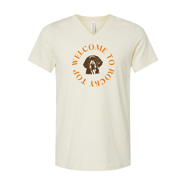 The Welcome to Rocky Top | Natural V-Neck Tee