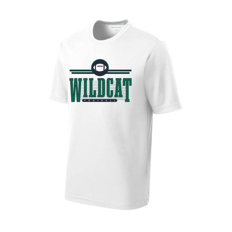 The Wildcat Football | White Performance Youth Tee