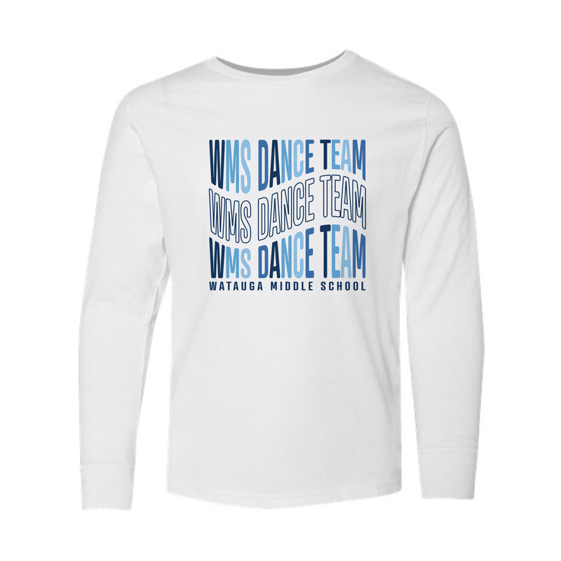 The WMS Dance Team Wavy | White Youth Long Sleeve Tee