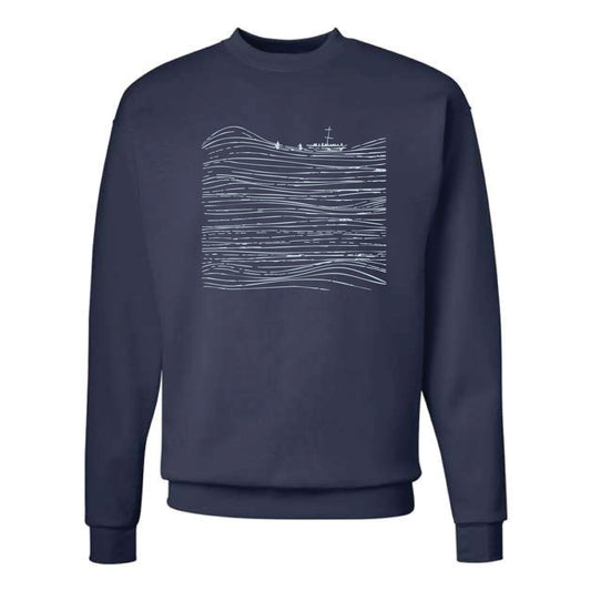 The Walk on Water | Adult Navy Crewneck Sweatshirt