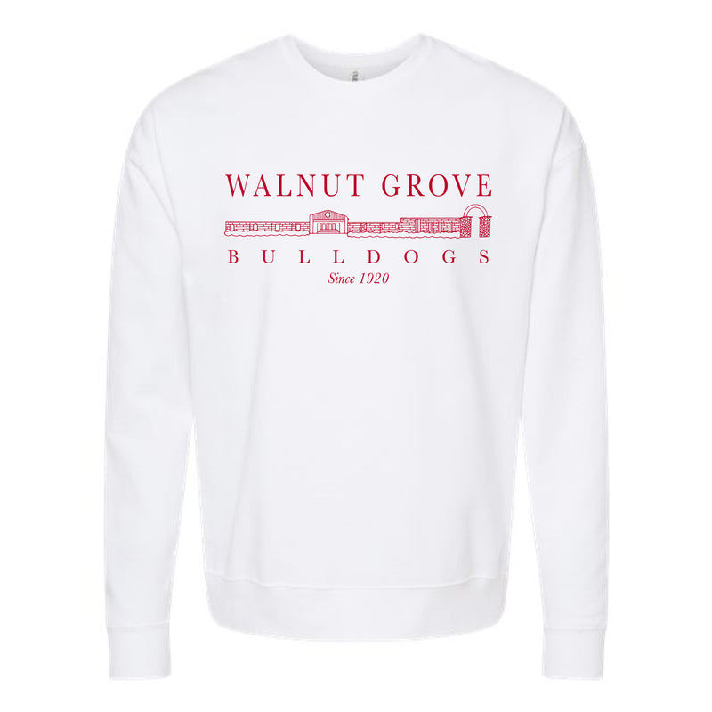 The Walnut Grove Building | White Oversized Crewneck Sweatshirt