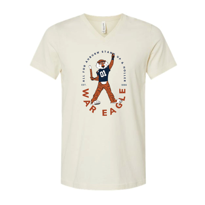 The War Eagle Aubie | Natural V-Neck Tee