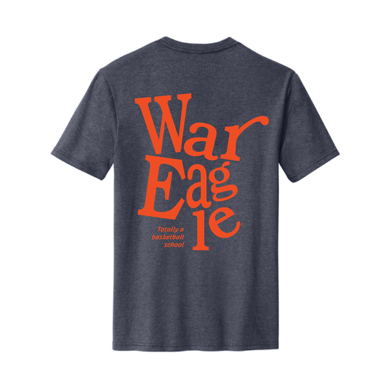 The War Eagle Basketball | Adult Heathered Navy Tee