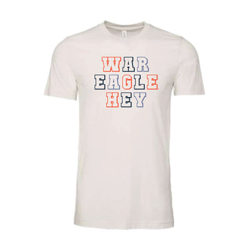 The War Eagle Hey Block | Adult Vintage White Tee