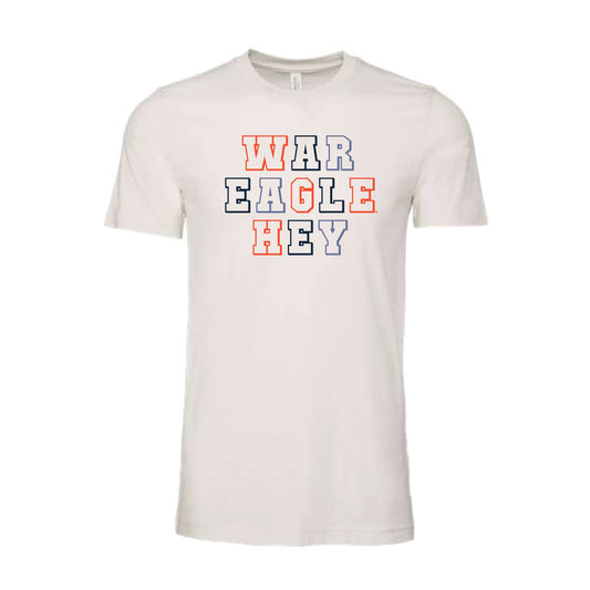 The War Eagle Hey Block | Adult Vintage White Tee