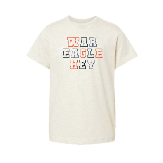 The War Eagle Hey Block | Youth Natural Heather Tee