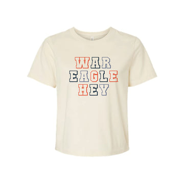 The War Eagle Hey Block | Adult Natural Boxy Tee