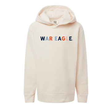 The War Eagle Multi | Youth Ivory Hooded Sweatshirt