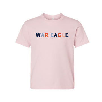 The War Eagle Multi | Youth Soft Pink Tee