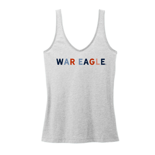 The War Eagle Multi | Light Heather Grey	V-Neck Tank