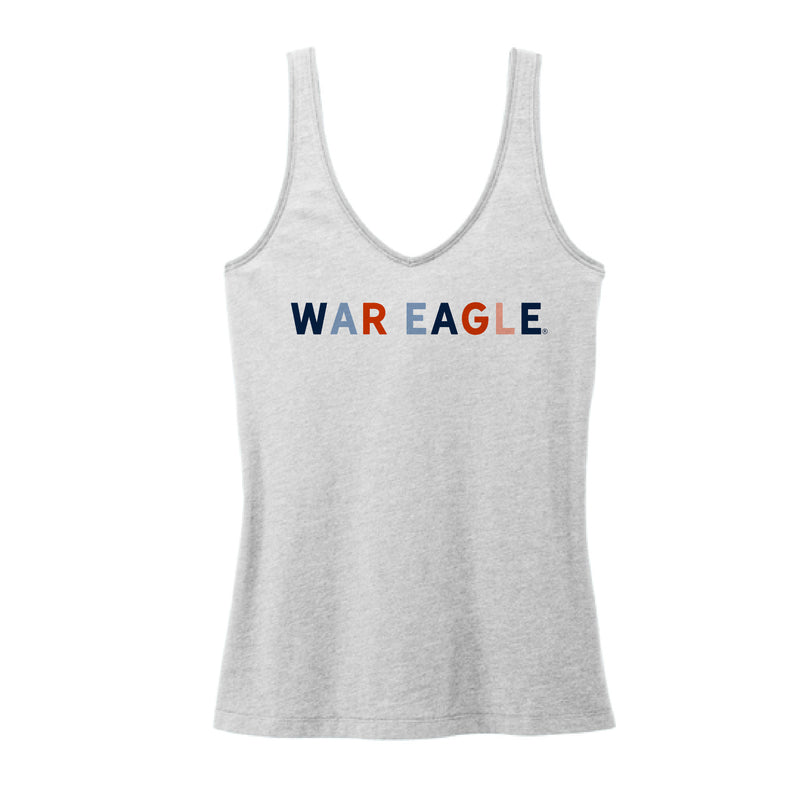 The War Eagle Multi | Light Heather Grey	V-Neck Tank