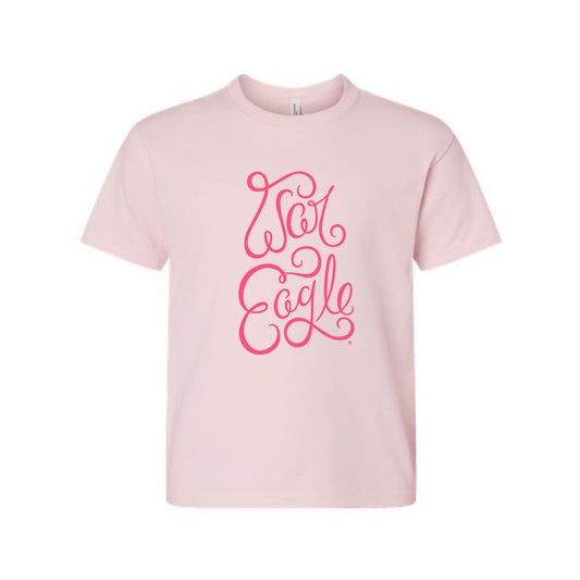 The War Eagle Script | Youth Soft Pink Tee