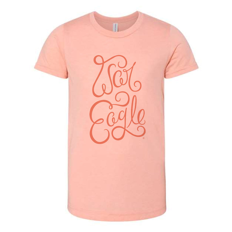 The War Eagle Script | Youth Peach Triblend Tee