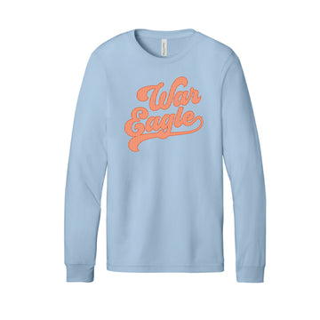The War Eagle Stripes | Adult Baby Blue Long Sleeve Tee