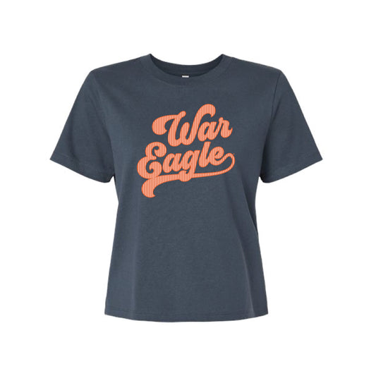 The War Eagle Stripes | Adult Vintage Navy Boxy Tee