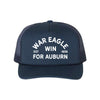 The War Eagle Win For Auburn Hat | Navy Foam Trucker Cap