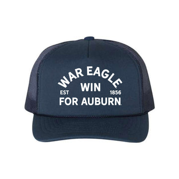 The War Eagle Win For Auburn Hat | Navy Foam Trucker Cap