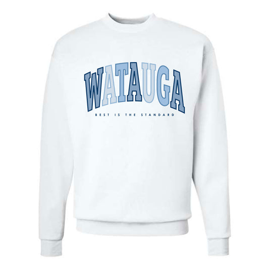 The Watauga Arch Best is the Standard | White Crewneck Sweatshirt