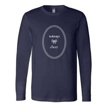 The Watauga Cheer Oval Bow | Navy Long Sleeve Tee