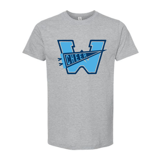 The Watauga Cheer Pennant | Heather Grey Oversized Tee