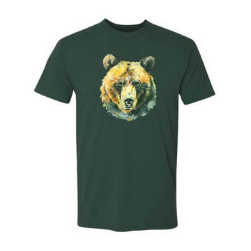 The Watercolor Bear | Forest Green Tee