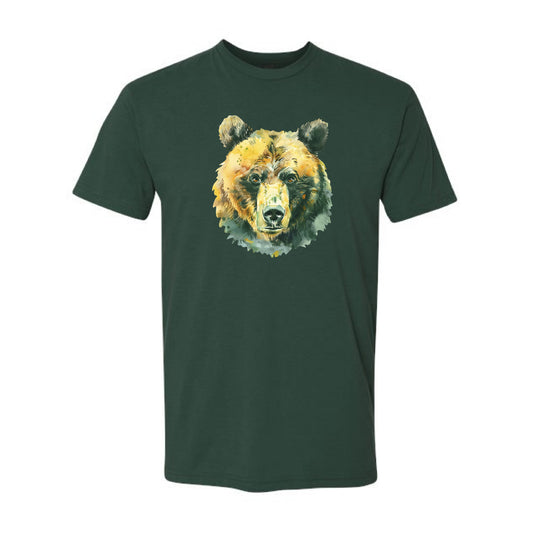 The Watercolor Bear | Forest Green Tee