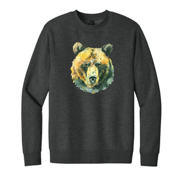 The Watercolor Bear | Heathered Charcoal Sweatshirt