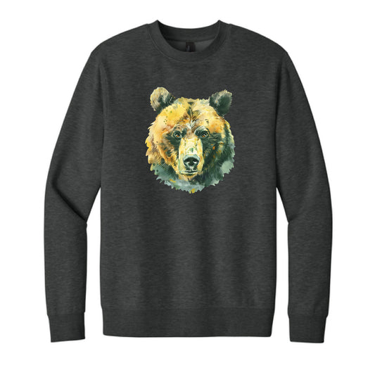 The Watercolor Bear | Heathered Charcoal Sweatshirt