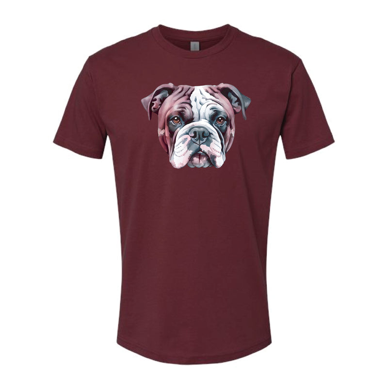The Watercolor Bulldog Maroon & White | Maroon Tee