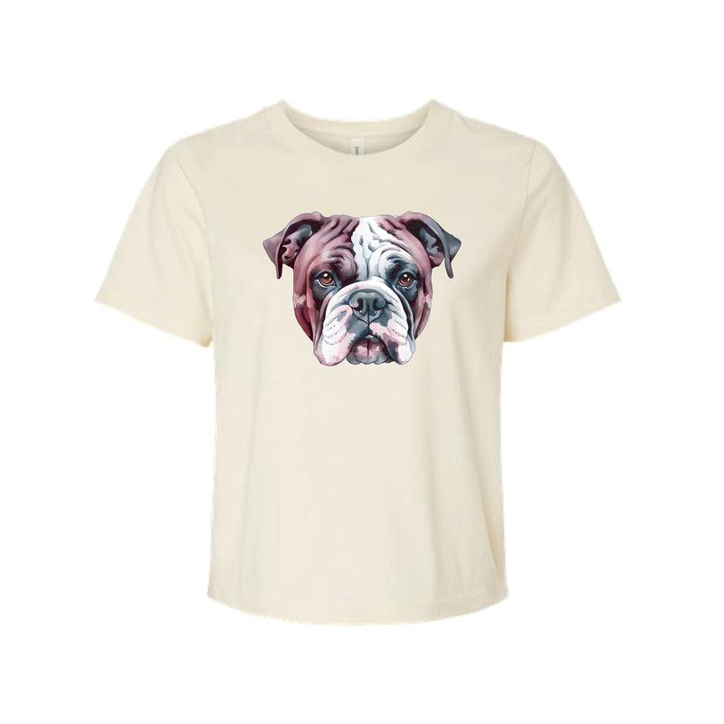 The Watercolor Bulldog Maroon & White | Natural Tee