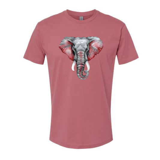 The Watercolor Elephant Head | Mauve Tee