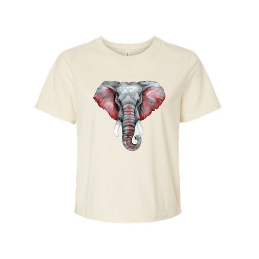 The Watercolor Elephant Head | Vintage White Tee