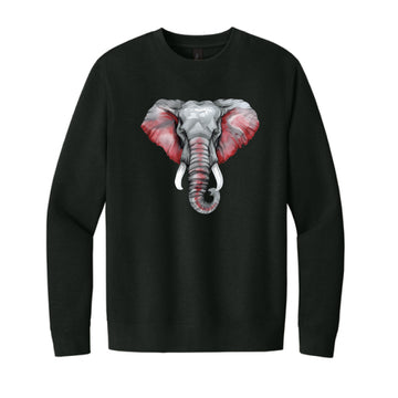 The Watercolor Elephant Head | Black Sweatshirt