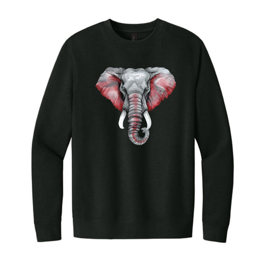 The Watercolor Elephant Head | Black Sweatshirt