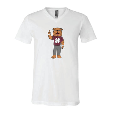 The Watercolor Full Body Bully | White V-Neck Tee