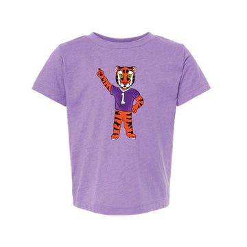 The Watercolor Full Body Clemson Tiger | Toddler Heather Team Purple Tee