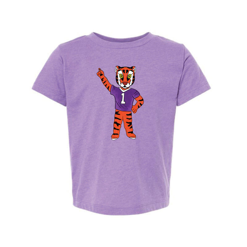 The Watercolor Full Body Clemson Tiger | Toddler Heather Team Purple Tee