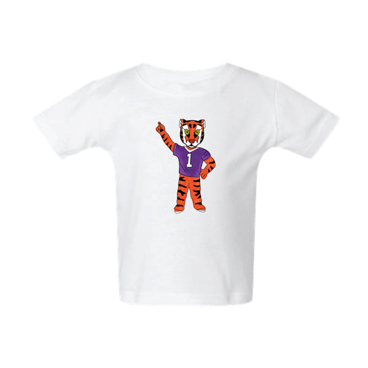 The Watercolor Full Body Clemson Tiger | Baby White Tee